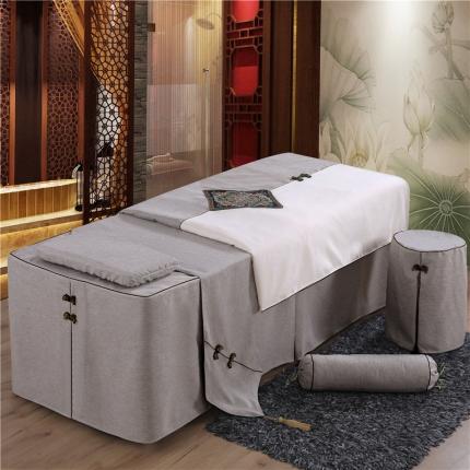 不打烊家纺 2025新款美容床罩四件套两情相悦系列 灰色