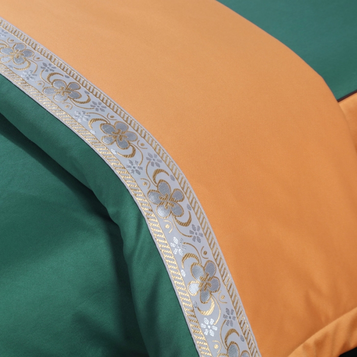 91家纺网 家纺一手货源 找家纺 不打烊家纺  (原春恩家纺) 2025新款美容床罩四件套洛丽塔系列 洛丽塔孔雀绿