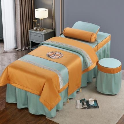 不打烊家纺  (原春恩家纺)2025新款美容床罩四件套洛丽塔系列 洛丽塔绿色