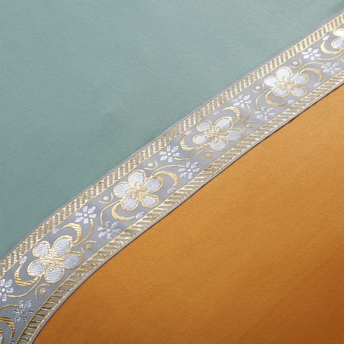 91家纺网 家纺一手货源 找家纺 不打烊家纺  (原春恩家纺) 2025新款美容床罩四件套洛丽塔系列 洛丽塔绿色