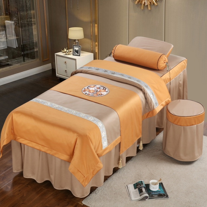 91家纺网 家纺一手货源 找家纺 不打烊家纺  (原春恩家纺) 2025新款美容床罩四件套洛丽塔系列 洛丽塔香槟驼