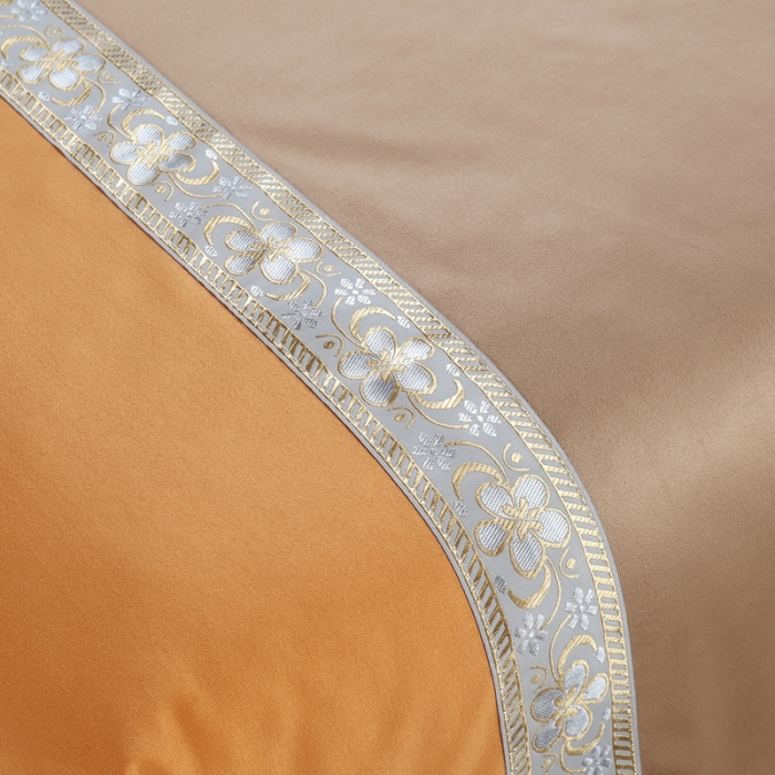 91家纺网 家纺一手货源 找家纺 不打烊家纺  (原春恩家纺) 2025新款美容床罩四件套洛丽塔系列 洛丽塔香槟驼