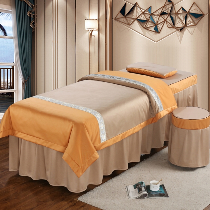 91家纺网 家纺一手货源 找家纺 不打烊家纺  (原春恩家纺) 2025新款美容床罩四件套洛丽塔系列 洛丽塔香槟驼