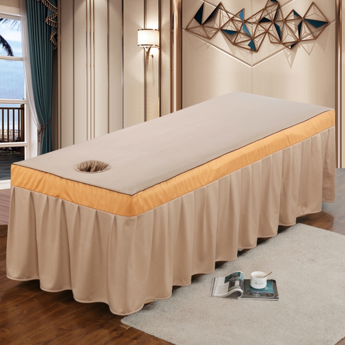 91家纺网 家纺一手货源 找家纺 不打烊家纺  (原春恩家纺) 2025新款美容床罩四件套洛丽塔系列 洛丽塔香槟驼