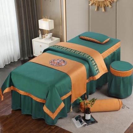 不打烊家纺  (原春恩家纺) 2025新款美容床罩四件套巴黎之恋系列巴黎之恋孔雀绿