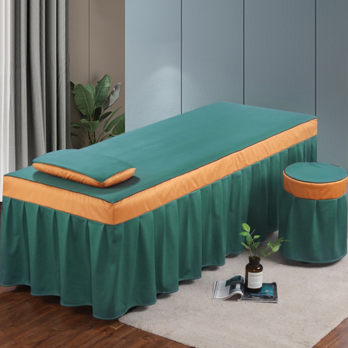 91家纺网 家纺一手货源 找家纺 不打烊家纺  (原春恩家纺) 2025新款美容床罩四件套巴黎之恋系列巴黎之恋孔雀绿