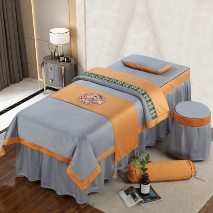 不打烊家纺  (原春恩家纺) 2025新款美容床罩四件套巴黎之恋系列巴黎之恋绅士灰