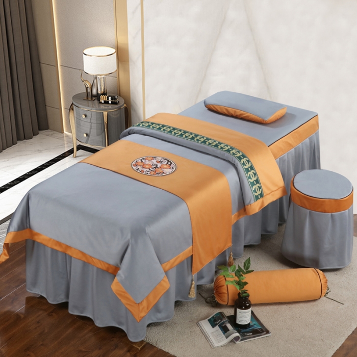 91家纺网 家纺一手货源 找家纺 不打烊家纺  (原春恩家纺) 2025新款美容床罩四件套巴黎之恋系列巴黎之恋绅士灰