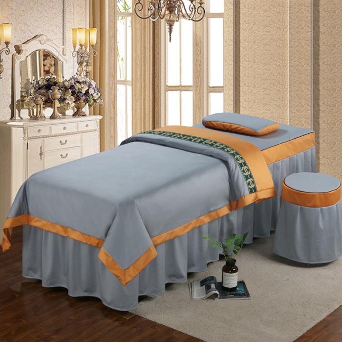 91家纺网 家纺一手货源 找家纺 不打烊家纺  (原春恩家纺) 2025新款美容床罩四件套巴黎之恋系列巴黎之恋绅士灰