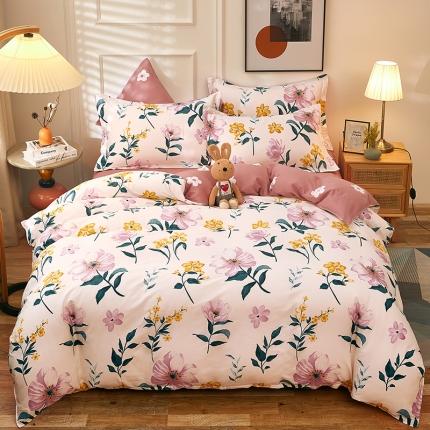 91家纺网 家纺一手货源 找家纺 2025新款13070全棉四件套纯棉三件套无化纤 花房迷香