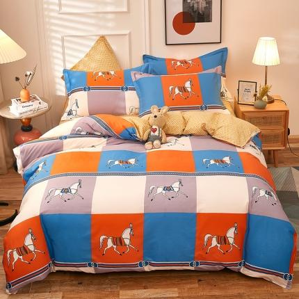 91家纺网 家纺一手货源 找家纺 2025新款13070全棉四件套纯棉三件套无化纤 皇家庭院