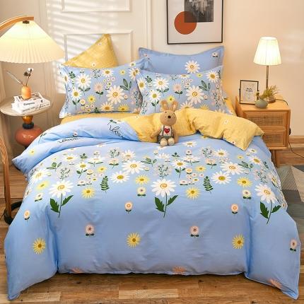 91家纺网 家纺一手货源 找家纺 2025新款13070全棉四件套纯棉三件套无化纤 浪漫花语