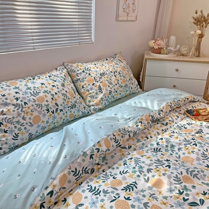 91家纺网 家纺一手货源 找家纺 （总)田野 2021新款13372全棉四件套纯棉卡通小清新