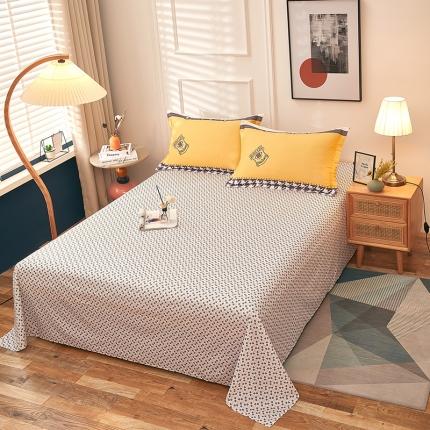 91家纺网 家纺一手货源 找家纺 衿成家纺 2025新款13070全棉单床单 雪绒花