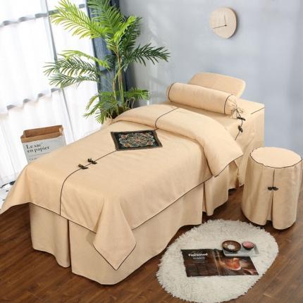 （总）不打烊家纺 2025新款美容床罩四件套两情相悦系列B款