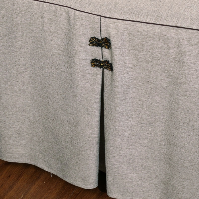 91家纺网 家纺一手货源 找家纺 不打烊家纺 2025新款美容床罩四件套两情相悦系列B款 灰色