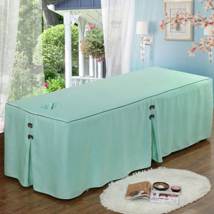 91家纺网 家纺一手货源 找家纺 不打烊家纺2025新款美容床罩四件套两情相悦系列B款绿色