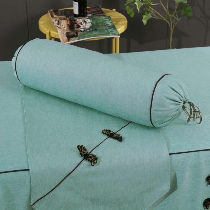 91家纺网 家纺一手货源 找家纺 不打烊家纺2025新款美容床罩四件套两情相悦系列B款绿色