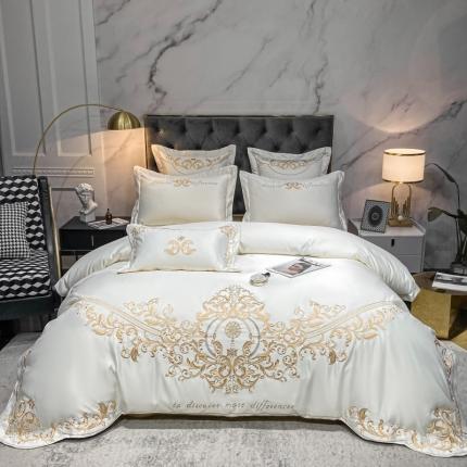 91家纺网 家纺一手货源 找家纺 总-博纳新款60s水洗真丝13372喷气全棉刺绣四件套—兰迪