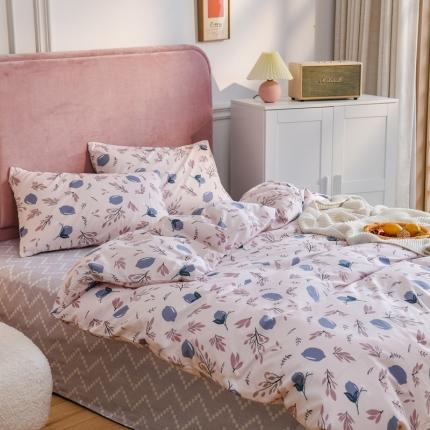 91家纺网 家纺一手货源 找家纺 捌月花颜系列全棉四件套 橡果