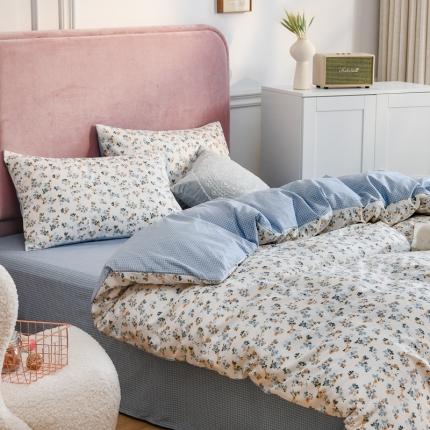 91家纺网 家纺一手货源 找家纺 捌月花颜系列全棉四件套 朦胧