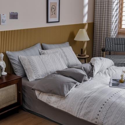 91家纺网 家纺一手货源 找家纺 捌月简约时光系列全棉四件套 几何