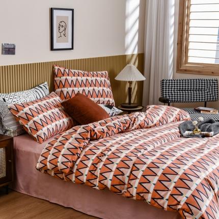 91家纺网 家纺一手货源 找家纺 捌月简约时光系列全棉四件套 奈斯