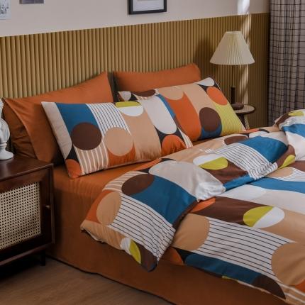 91家纺网 家纺一手货源 找家纺 捌月简约时光系列全棉四件套 陌影