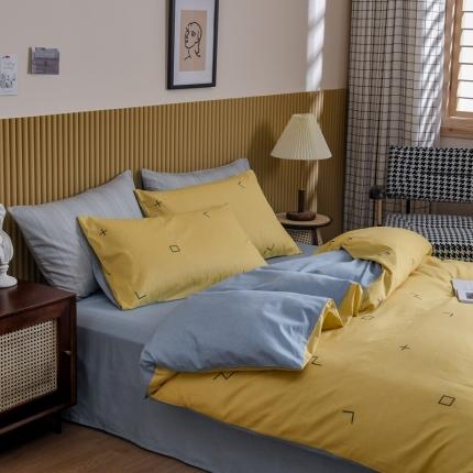 91家纺网 家纺一手货源 找家纺 捌月简约时光系列全棉四件套 布雷罗