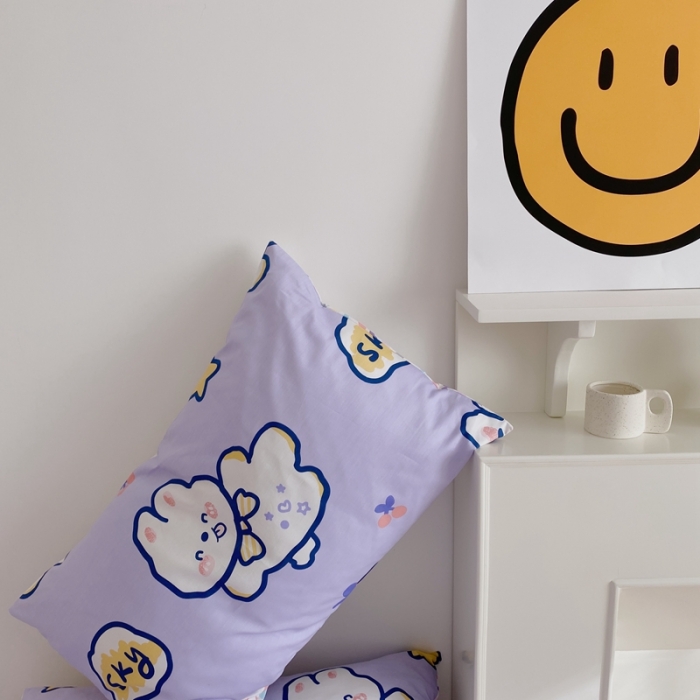 91家纺网 家纺一手货源 找家纺 星期八 2021新款13372你好春天系列四件套 sky小兔