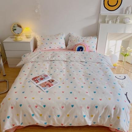 星期八 2021新款13372你好春天系列四件套 七彩爱心