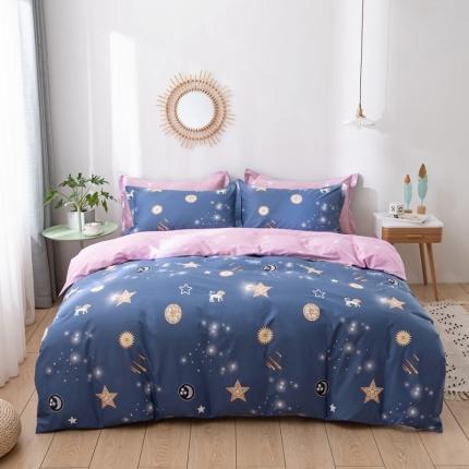 91家纺网 家纺一手货源 找家纺 星期三 2021新款全棉13372花型单被套（加老板微信有会员价） 闪耀星空