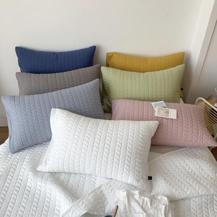 全棉水洗棉夹棉枕套绗缝加厚枕头套可水洗简约酒店枕巾