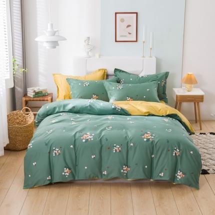 91家纺网 家纺一手货源 找家纺 星期三 2021新款全棉13372花型单被套（加老板微信有会员价） 小浆果-绿