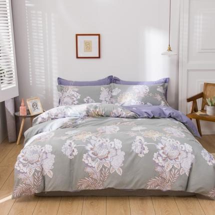 91家纺网 家纺一手货源 找家纺 星期三 2021新款全棉13372花型单被套（加老板微信有会员价） 月流光-绿