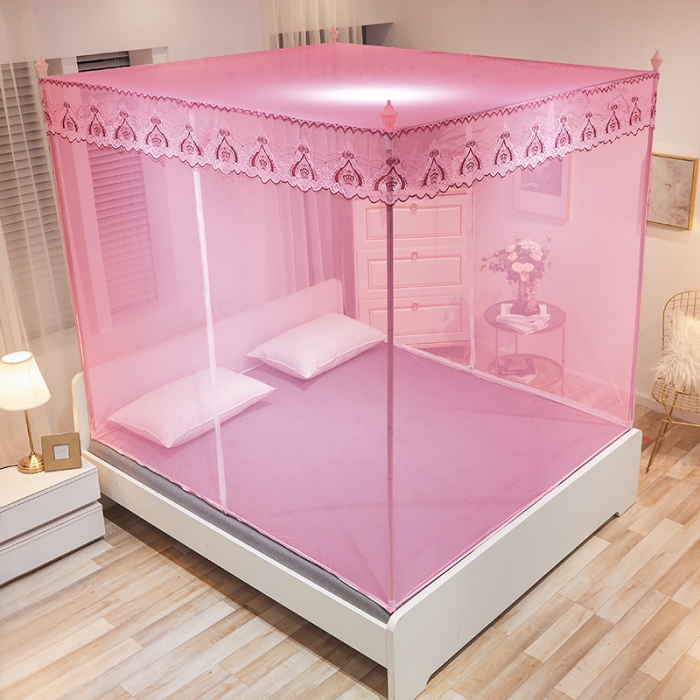 91家纺网 家纺一手货源 找家纺 雪姿 2023新款跑量坐床蚊帐 粉色