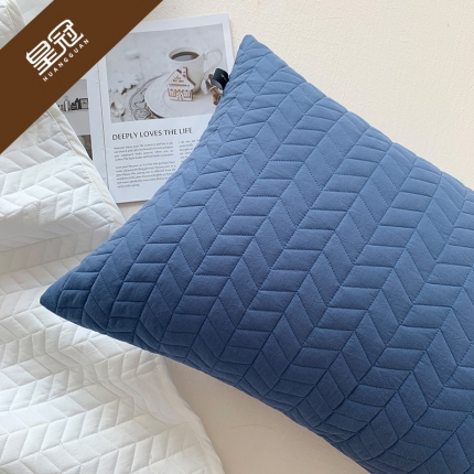 91家纺网 家纺一手货源 找家纺 全棉水洗棉夹棉枕套绗缝加厚枕头套可水洗简约酒店枕巾