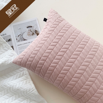 91家纺网 家纺一手货源 找家纺 全棉水洗棉夹棉枕套绗缝加厚枕头套可水洗简约酒店枕巾