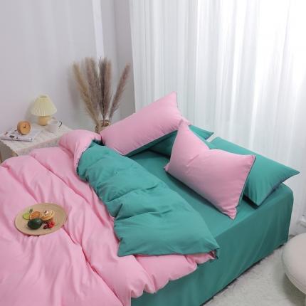 91家纺网 家纺一手货源 找家纺 （总）秋艳家纺 2023新款秦至棉纯色双拼四件套