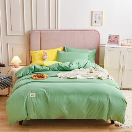 91家纺网 家纺一手货源 找家纺 （总）秋艳家纺 2023新款秦至棉纯色双拼四件套