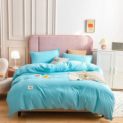 91家纺网 家纺一手货源 找家纺 （总）秋艳家纺 2023新款秦至棉纯色双拼四件套