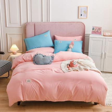 91家纺网 家纺一手货源 找家纺 （总）秋艳家纺 2023新款秦至棉纯色双拼四件套