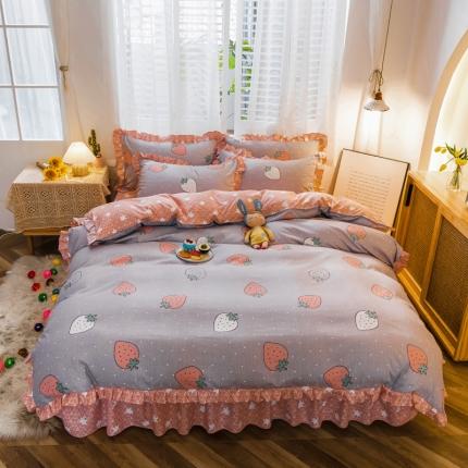 91家纺网 家纺一手货源 找家纺 （总）秋艳家纺 2023新款荷叶边韩版四件套