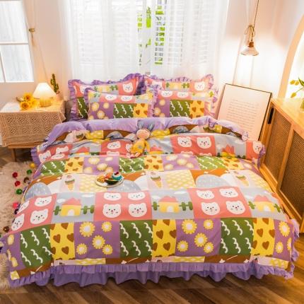 91家纺网 家纺一手货源 找家纺 （总）秋艳家纺 2023新款荷叶边韩版四件套