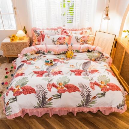 91家纺网 家纺一手货源 找家纺 （总）秋艳家纺 2023新款荷叶边韩版四件套