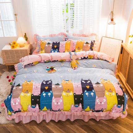 91家纺网 家纺一手货源 找家纺 （总）秋艳家纺 2023新款荷叶边韩版四件套