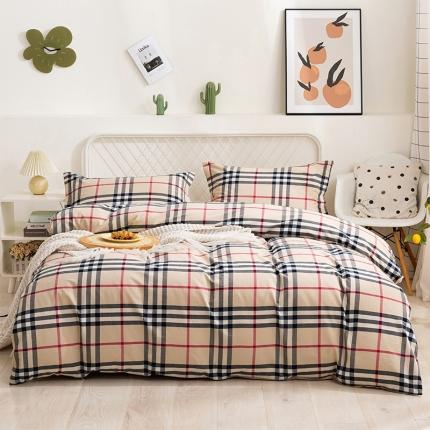 简色坊 2023新款全棉全棉水洗棉四件套 格韵