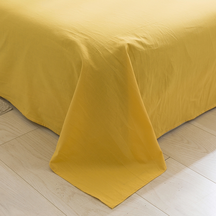 91家纺网 家纺一手货源 找家纺 简色坊 2023新款全棉水洗棉四件套 黄小格