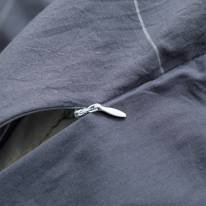 91家纺网 家纺一手货源 找家纺 简色坊 2023新款全棉水洗棉四件套 青春格调-深灰