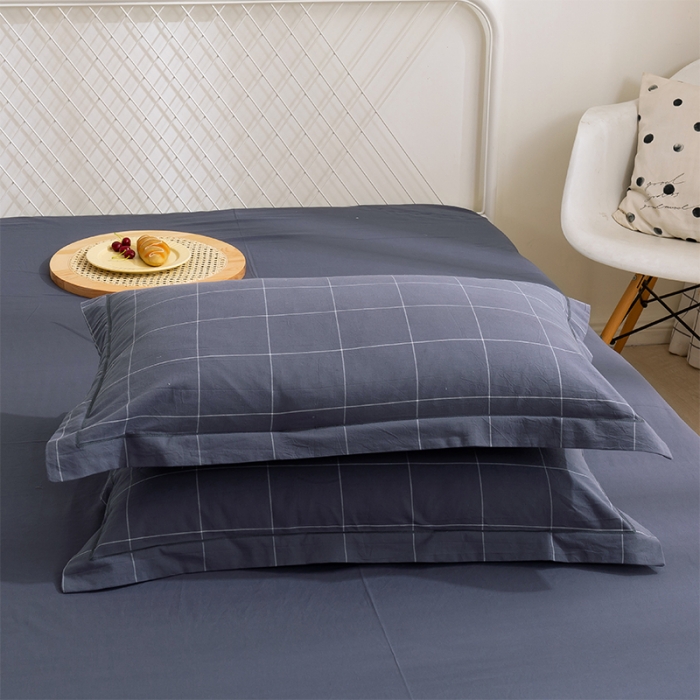 91家纺网 家纺一手货源 找家纺 简色坊 2023新款全棉水洗棉四件套 青春格调-深灰